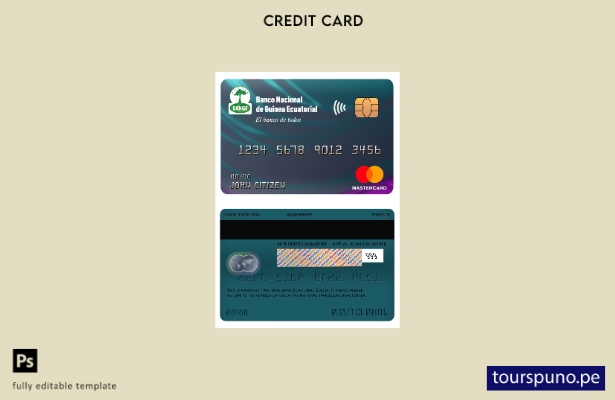 lista para imprimir plantilla mastercard del banco nacional de Guinea Ecuatorial